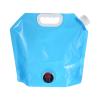 PATIKIL 1.3 Gallon Collapsible Water Container Bag with Spigot, PE Storage Jug Folding Water Bag for Camping, Hiking, Emergency Water Storage, Blue view 3