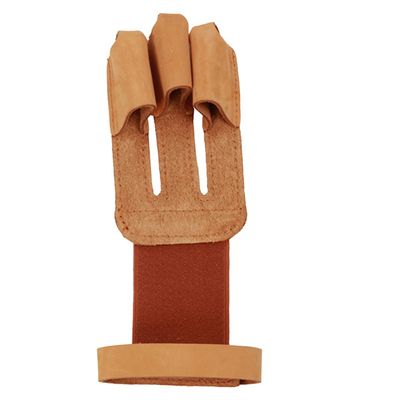 BESPORTBLE Leather Archery Gloves Three-Finger Finger Protection Gloves for Archery Shooting Hunting