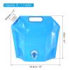 PATIKIL 1.3 Gallon Collapsible Water Container Bag with Spigot, 3 Pack PE Folding Water Jug Carrier for Camping, Hiking, Emergency Water Storage, Blue view 2