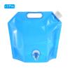 PATIKIL 1.3 Gallon Collapsible Water Container Bag with Spigot, 3 Pack PE Folding Water Jug Carrier for Camping, Hiking, Emergency Water Storage, Blue view 3