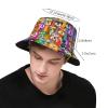 FRESQA Oil Cute Schnauzer Dogs Adult Sunshade Fisherman's Hat,This Hat is Suitable for Camping,Fishing,Or Any Outdoor Activity view 3