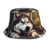 FRESQA Cute Husky Adult Sunshade Fisherman's Hat,This Hat is Suitable for Camping,Fishing,Or Any Outdoor Activity view 1