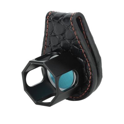 VINGVO Billiard Chalk Holder Lightweight Aluminum Alloy and Leather Octagonal Magnetic Snooker Chalk Holder for Snooker Competition