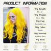 AISI QUEENS Wig for Women - Long Curly Wavy Cute Colorful Synthetic Hair Wigs for Christmas Cosplay & Daily Parties (26inch, Yellow) view 2
