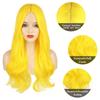 AISI QUEENS Wig for Women - Long Curly Wavy Cute Colorful Synthetic Hair Wigs for Christmas Cosplay & Daily Parties (26inch, Yellow) view 3