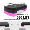 HaoKang Height-Adjustable 4"-6" Step Aerobics Platform Fitness Equipment Stepper Trainer Exercise Step Platform with 2 Riser view 2