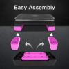 HaoKang Height-Adjustable 4"-6" Step Aerobics Platform Fitness Equipment Stepper Trainer Exercise Step Platform with 2 Riser view 3