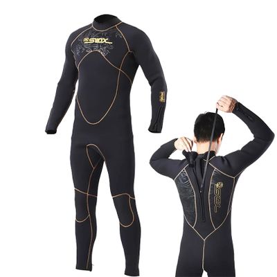 clhjinruoliu Diving Suit 5MM Neoprene Wetsuit for Men Back Zipper Scuba Diving Underwater Hunting Surfing Clothes Pants Keep Warm Wetsuit,XL