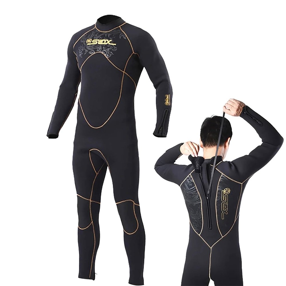 clhjinruoliu Diving Suit 5MM Neoprene Wetsuit for Men Back Zipper Scuba Diving Underwater Hunting Surfing Clothes Pants Keep Warm Wetsuit,XL
