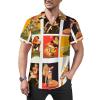 Pinup Girls Men's Shirts Casual Cuban Guayabera Shirt Button Down Short Sleeve Beach Hawaiian Tee Tops M view 1