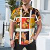 Pinup Girls Men's Shirts Casual Cuban Guayabera Shirt Button Down Short Sleeve Beach Hawaiian Tee Tops M view 2
