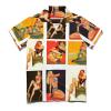 Pinup Girls Men's Shirts Casual Cuban Guayabera Shirt Button Down Short Sleeve Beach Hawaiian Tee Tops M view 3