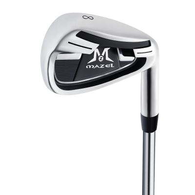MAZEL Golf Individual Iron 1,2,3,4,5,6,7,8,9, Golf Iron with Steel Shafts for Right Handed Golfers (Stainless Steel,Black Silver, 8 Iron, Stiff, Right)