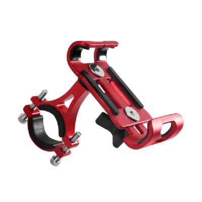 WSNDM Bicycle Scooter Mobile Phone Holder Aluminum Alloy Mountain Bike Phone Bracket Adjustable Handlebar Stand (Color : Red)