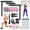 Pilates Bar Kit with Resistance Bands, Multifunctional Yoga Pilates Bar with Heavy-Duty Metal Adjustment Buckle, Portable Home Gym Pilates Resistance Bar Kit for Women Full Body Workouts -Jet Black view 1