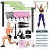 Pilates Bar Kit with Resistance Bands, Multifunctional Yoga Pilates Bar with Heavy-Duty Metal Adjustment Buckle, Portable Home Gym Pilates Resistance Bar Kit for Women Full Body Workouts -Forest view 1
