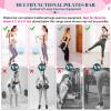 Pilates Bar Kit with Resistance Bands, Multifunctional Yoga Pilates Bar with Heavy-Duty Metal Adjustment Buckle, Portable Home Gym Pilates Resistance Bar Kit for Women Full Body Workouts -Forest view 4
