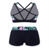 Nikiikoo Kids Girls 2 Piece Tankini Set Crop Top with Shorts Swimsuit Tracksuit for Gymnastics/Sports/Dance/Swimming B#Lily01 16 Years view 3