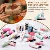 Sureio 10 Pack Lip Balm Holder Keychain Christmas Lip Gloss Holder Keychain Gifts Elastic Lipstick Sleeve Clip for Women(Vintage Style) view 4