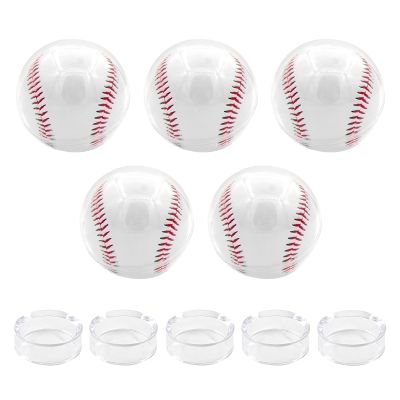 Urnseh Baseball Display Case - 10 Pcs Acrylic Clear Holder, Autograph Memorabilia Storage Box, Small Stand for Official Size Ball