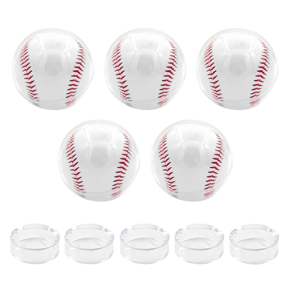 Urnseh Baseball Display Case - 10 Pcs Acrylic Clear Holder, Autograph Memorabilia Storage Box, Small Stand for Official Size Ball
