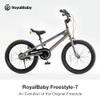RoyalBaby Freestyle 7 Kids Bike 18 Inch Wheel Dual Handbrakes Bicycle Beginners Boys Girls Ages 5-8 Years, Kickstand and Water Bottle Included, Grey view 2