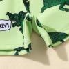 Boy Swimming Suit 14 16 Toddler Boys Bathing Suit Letter Short Sleeve Swimwear Dinosaur Swim Green (Green, 18-24 Months) view 3