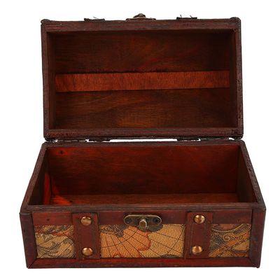 Ymiko Vintage Wood Box, Boys Nautical Jewelry Box Large Pirate Treasure Chest Other Collectibles Pirate Box Wooden Treasure Storage Box Decorative Box for Jewelry Pearl Trinkets, Trumpet