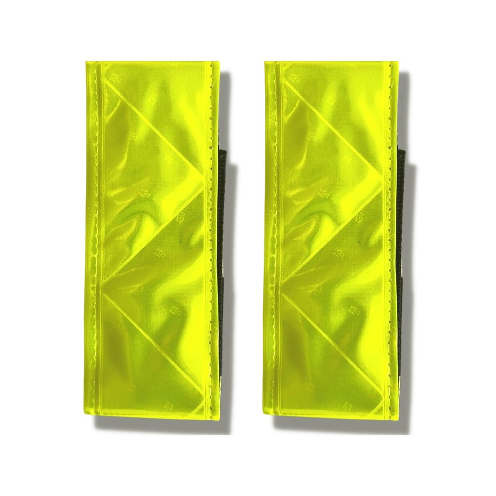 Vincita High Visibility Reflective Bands (Pair) Adjustable Ankle Straps for Cycling, Running & Walking Trouser Pant Guard & MOLLE Backpack Compatible Safety Gear (Pair of 2)