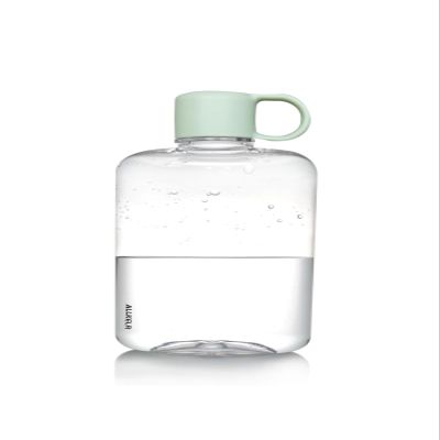 ALLKELR Portable Flat Water Bottle, BPA Free Tritan Plastic Travel Water Bottle for Camping, Fitness, Outdoor Sports, Fits Purse and Pocket (Green, 12.2 oz)