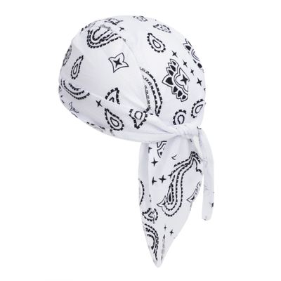 Greenery-GRE Head Tie Quick Drying Cycling Cap Headband Skull Beanie Bandanas Do Rags Breathable Moisture Wicking Pirate Hat Helmet Liner (White, Print Style)