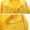 Unilexi Women's 3/4 Sleeve Colored Cropped Denim Jacket Light Wash Short Jean Jacket Trucker Coat(0096-Yellow-XS) view 2