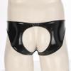 YiZYiF Men's Vinyl Low Waisted Boxer Shorts Press Button Bulge Pouch Lingerie Shorts Underwear 3# Black X-Large view 4
