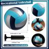 Wettarn 12 Pcs Official Size 5 Volleyballs Bulk Soft Recreational Volleyballs with Pump Regulation Size for Beginner Indoor Outdoor Beach Gym Pool Sand Sport(Navy, Sky Blue, Silver) view 2