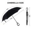 Wxjiahetai Inverted Umbrella, 49 Inch Double-Layer Vented Reverse Umbrella, Windproof Waterproof UV Protection, Lightweight C-Handle, Fiberglass Ribs, Steel Shaft, Travel/Commute/Car Use, With Sleeve view 2
