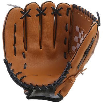 apott Brown Baseball Glove 12.5IN Softball Gloves Softball Practice Equipment for Adult and Youth, Left Hand Throw