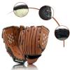 apott Brown Baseball Glove 12.5IN Softball Gloves Softball Practice Equipment for Adult and Youth, Left Hand Throw view 2
