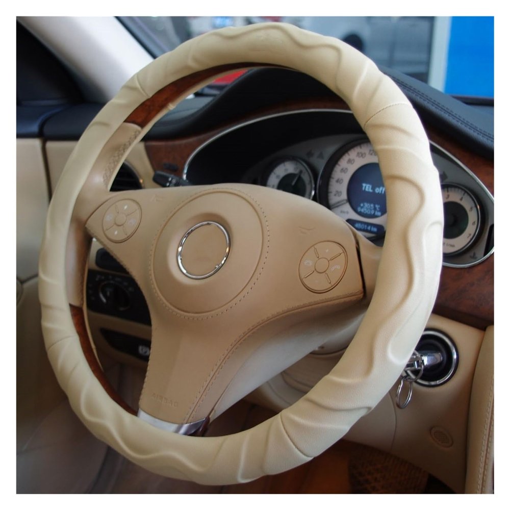 FUERU Car Steering Wheel Cover Set Universal Car Steering Wheel Cover Genuine Leather Four Seasons Universal Car Interior (Color : 1#)