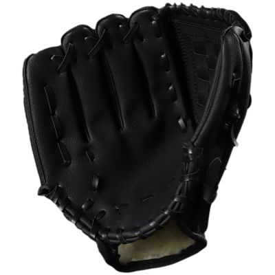 apott Black Baseball Glove 10.5IN Softball Gloves Softball Practice Equipment for Adult and Youth, Left Hand Throw