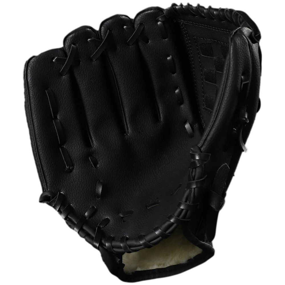 apott Black Baseball Glove 11.5IN Softball Gloves Softball Practice Equipment for Adult and Youth, Left Hand Throw