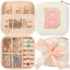 CHMI Travel Jewelry Case, White Travel Jewelry Box, Travel Jewelry Organizer, Travel Gifts for Women Girls, Jewelry Organizer Box, Birthday Gifts for Women, Christmas Gifts for Teens Girls - Initial B view 1