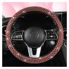 FUERU Car Steering Wheel Cover Set Car Steering Wheel Cover 14.58-15 Inches Exquisite Rhinestone Fashion Beautiful Car Interior (Color : 2#) view 1