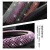 FUERU Car Steering Wheel Cover Set Car Steering Wheel Cover 14.58-15 Inches Exquisite Rhinestone Fashion Beautiful Car Interior (Color : 2#) view 4