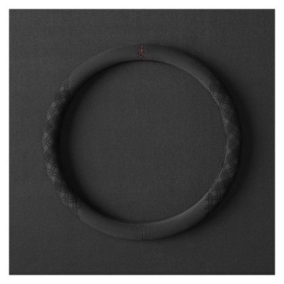 FUERU Car Steering Wheel Cover Set Car Steering Wheel Cover 14.5-15 Inches Genuine Leather Breathable Sweat-Absorbing Car Interior (Color : 5#)