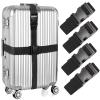 4Pcs Luggage Straps for Suitcase Travel Accessories TSA Approved, 80In Long Belts to Keep Your Suitcase Secure, Adjustable Bag Straps with Quick-Release Buckle for Travel Bag Closure, Black