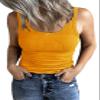 GEMBERA Women's Sleeveless Scoop Neck Ribbed Tank Tops Fitted Basic Cami Tee Shirts(3280,Yellow,XL) view 1