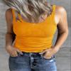 GEMBERA Women's Sleeveless Scoop Neck Ribbed Tank Tops Fitted Basic Cami Tee Shirts(3280,Yellow,XL) view 2