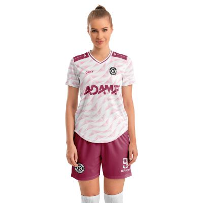 ORKY Custom Women Soccer Jersey, US Futbol Shirt Short Set, Personalize Name Team Sport Outfit(White L)
