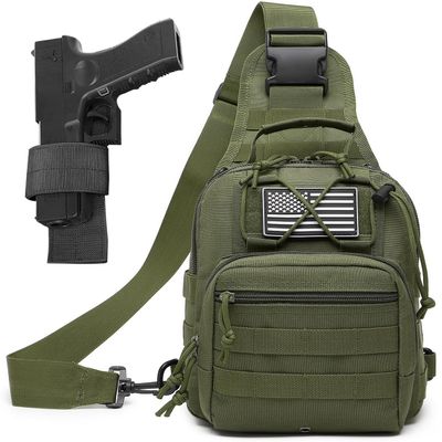 ATBP Small Tactical Sling Bag for Men with Holster Military EDC Shoulder Bag CCW Crossbody Bag 7 Liters