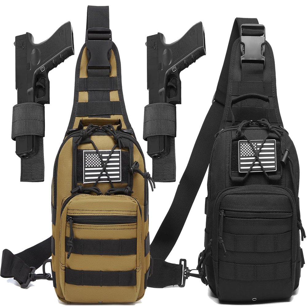 ATBP Small Tactical Sling Bag for Men with Holster Military EDC Shoulder Bag CCW Crossbody Bag 7 Liters